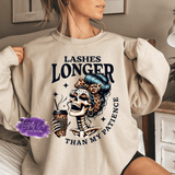Lashes Longer Than My Patience Shirt & Sweatshirts - Tututally Cute Custom Creations