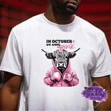 Highland Cow Design - Breast Cancer Apparel (Adult) - Tututally Cute Custom Creations