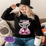Highland Cow Design - Breast Cancer Apparel (Adult) - Tututally Cute Custom Creations