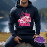 Wear Pink & Football Design - Breast Cancer Apparel (Adult) - Tututally Cute Custom Creations