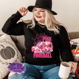 Wear Pink & Football Design - Breast Cancer Apparel (Adult) - Tututally Cute Custom Creations