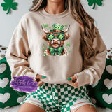 Lucky Highland Cow Shirt, Sweatshirt & Hoodie – Funny St. Patrick’s Day Irish Cow Tee - Tututally Cute Custom Creations