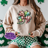 Sparkle Shamrock Bow Shirt, Sweatshirt & Hoodie – Glam St. Patrick’s Day Tee - Tututally Cute Custom Creations