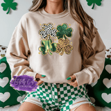 Leopard & Glitter Shamrock Shirt, Sweatshirt & Hoodie – Trendy St. Patrick’s Day Tee - Tututally Cute Custom Creations