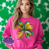 Abstract Swirl Shamrock Shirt, Sweatshirt & Hoodie – Artistic St. Patrick’s Day Tee - Tututally Cute Custom Creations