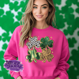 Leopard & Glitter Shamrock Shirt, Sweatshirt & Hoodie – Trendy St. Patrick’s Day Tee - Tututally Cute Custom Creations