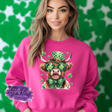 Lucky Highland Cow Shirt, Sweatshirt & Hoodie – Funny St. Patrick’s Day Irish Cow Tee - Tututally Cute Custom Creations