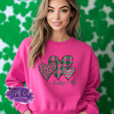 Lucky Hearts Shirt, Sweatshirt & Hoodie – Buffalo Plaid & Leopard St. Patrick’s Day Tee - Tututally Cute Custom Creations