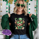 Lucky Highland Cow Shirt, Sweatshirt & Hoodie – Funny St. Patrick’s Day Irish Cow Tee - Tututally Cute Custom Creations