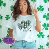 Lucky Hearts Shirt, Sweatshirt & Hoodie – Buffalo Plaid & Leopard St. Patrick’s Day Tee - Tututally Cute Custom Creations