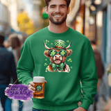 Lucky Highland Cow Shirt, Sweatshirt & Hoodie – Funny St. Patrick’s Day Irish Cow Tee - Tututally Cute Custom Creations