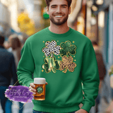 Leopard & Glitter Shamrock Shirt, Sweatshirt & Hoodie – Trendy St. Patrick’s Day Tee - Tututally Cute Custom Creations