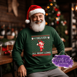 Deliver All Night Ugly X-Mas Sweater - Tututally Cute Custom Creations