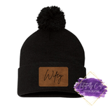 Leather Patch Beanie (Toque) - Tututally Cute Custom Creations