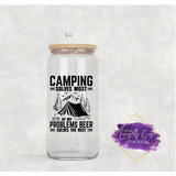 16oz Glass Can - Camping Collection - Tututally Cute Custom Creations