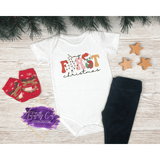 First Christmas Baby Bodysuits - Pastel Print - Tututally Cute Custom Creations