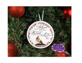Cardinal Memorial Christmas Aluminum Ornament - Tututally Cute Custom Creations