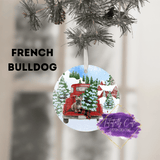 Red Truck & Dog Breed Christmas Christmas Ornament - Tututally Cute Custom Creations