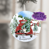 Red Truck & Dog Breed Christmas Christmas Ornament - Tututally Cute Custom Creations