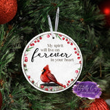 Cardinal Memorial Christmas Aluminum Ornament - Tututally Cute Custom Creations