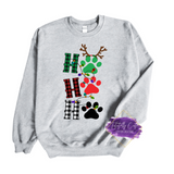 Ho, Ho, Ho Paw Print Christmas Sweater - Tututally Cute Custom Creations