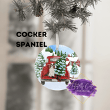 Red Truck & Dog Breed Christmas Christmas Ornament - Tututally Cute Custom Creations