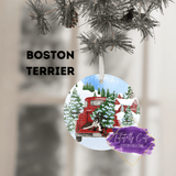 Red Truck & Dog Breed Christmas Christmas Ornament - Tututally Cute Custom Creations
