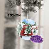 Red Truck & Dog Breed Christmas Christmas Ornament - Tututally Cute Custom Creations