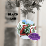 Red Truck & Dog Breed Christmas Christmas Ornament - Tututally Cute Custom Creations