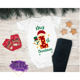 First Christmas Baby Bodysuits - Polkadot One - Tututally Cute Custom Creations