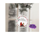 Cardinal Memorial Christmas Aluminum Ornament - Tututally Cute Custom Creations