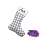 Grey Patterned Christmas Stockings - Tututally Cute Custom Creations