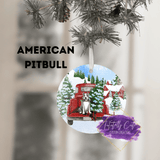 Red Truck & Dog Breed Christmas Christmas Ornament - Tututally Cute Custom Creations