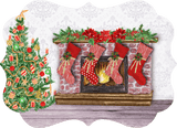Stocking & Mantel Family Aluminum Ornament - Tututally Cute Custom Creations
