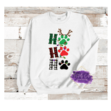 Ho, Ho, Ho Paw Print Christmas Sweater - Tututally Cute Custom Creations