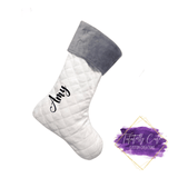Grey Patterned Christmas Stockings - Tututally Cute Custom Creations