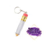 Glitter Teacher Pencil Keychain - Tututally Cute Custom Creations