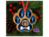 Paw Print Plaid Aluminum Ornament - Tututally Cute Custom Creations