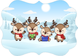 Reindeer Family Aluminum Ornament - Tututally Cute Custom Creations