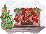 Stocking & Mantel Family Aluminum Ornament - Tututally Cute Custom Creations