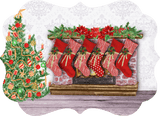 Stocking & Mantel Family Aluminum Ornament - Tututally Cute Custom Creations