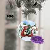 Red Truck & Dog Breed Christmas Christmas Ornament - Tututally Cute Custom Creations