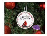 Cardinal Memorial Christmas Aluminum Ornament - Tututally Cute Custom Creations