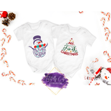 First Christmas Baby Bodysuits - Snowman or Tree - Tututally Cute Custom Creations