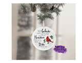 Cardinal Memorial Christmas Aluminum Ornament - Tututally Cute Custom Creations