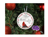 Cardinal Memorial Christmas Aluminum Ornament - Tututally Cute Custom Creations