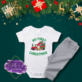 First Christmas Baby Bodysuits - Train - Tututally Cute Custom Creations