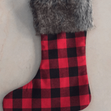 Buffalo Plaid Faux Fur Stockings - Tututally Cute Custom Creations