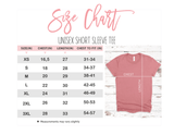 You Are Enough Tshirt, Mauve, White, size chart