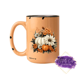 Rustic 15oz Coffee Mug Pumpkin Design - Tututally Cute Custom Creations 